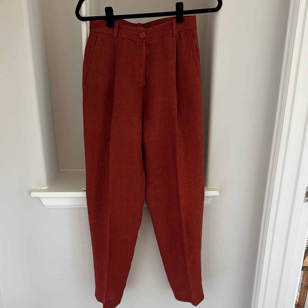Massimo Dutti linen  Rust Trousers